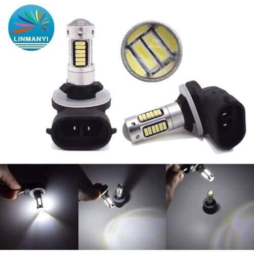 2Pcs H27 H27W2 881 880 Car LED Fog light Bulbs 30smd 4014 LED Yellow White Auto Fog Lamp Daytime Running Lights 12V