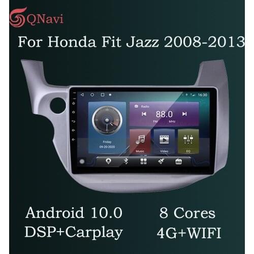 QNavi Android 10.0 Blu-ray IPS Touchscreen 8-Core Car Radio For Honda Fit Jazz 2008-2013 Left Hand Drive LHD 1280*720\P Carplay