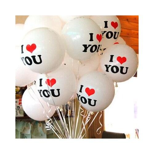 APRICOT 12Inch 10pcs/lot I LOVE YOU Thicken Balloon Helium Inflable Latex Balloons Wedding Party Decoration Balloon Party Supply