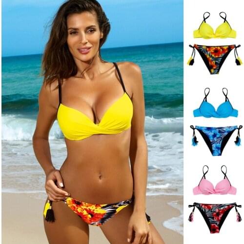 Push Up Bikini 2021 New Sexy Low Waist Swimsuit Women Solid Bikinis Set Swimwear Summer Beachwear Bathing Suit Brazilian Biquini