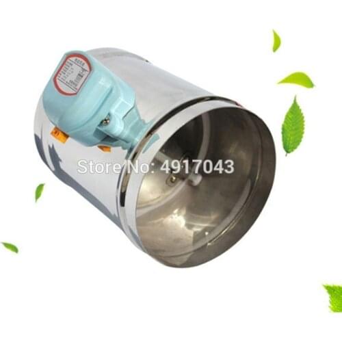 HVAC stainless steel air damper valve 220V electric air duct motorized damper for 4"ventilation pipe valve 80-250mm