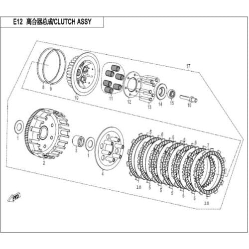 For Cfmoto Motorcycle Cf250nk Clutch Assembly Clutch Plate Driven Friction Plate Big Drum Small Drum Assembly Pressure Plate