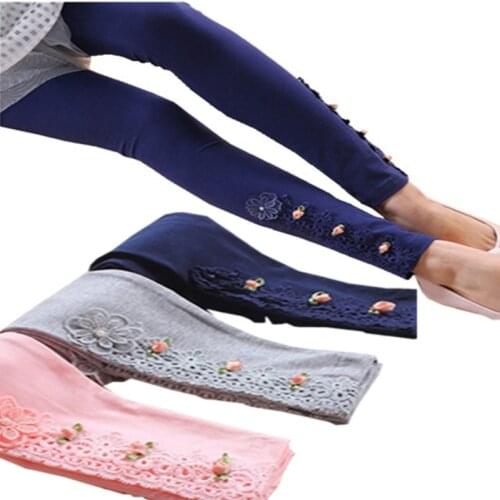 Girls cotton knit pants 2-13 years old childrens knitted girls pants cotton spring and autumn tights childrens pants