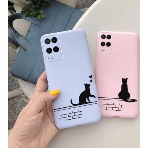 For OPPO A54 A74 A94 4G Case Cartoon Cute Silky Silicone Soft Case For Coque OPPO A 54 74 94 CHP2219 CPH2203 CPH2239 Back Cover