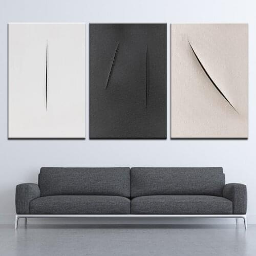Canvas Painting Black and white abstract minimalism 3 Pieces Nordic Wall Art Painting Modular Wallpapers Poster Print Home Decor