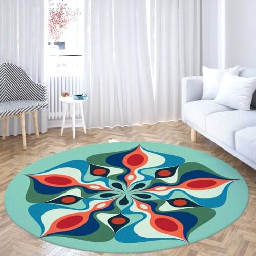 Round Floor Mat 12 Flower Types Circular Bedroom Living Room Entrance Doormat Home Decor Large Carpets Printed Meditation Rugs