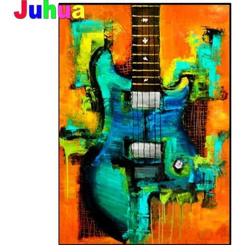 5D DIY Diamond Painting set cross stitch Abstract guitar full square round diamond embroidery mosaic painting decoration salon
