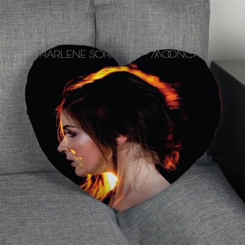 Custom Charlene Soraia Heart Shape Pillow Cover Custom Zipper Pillowcase Cover Wedding Home Office Decorative 1pcs custom