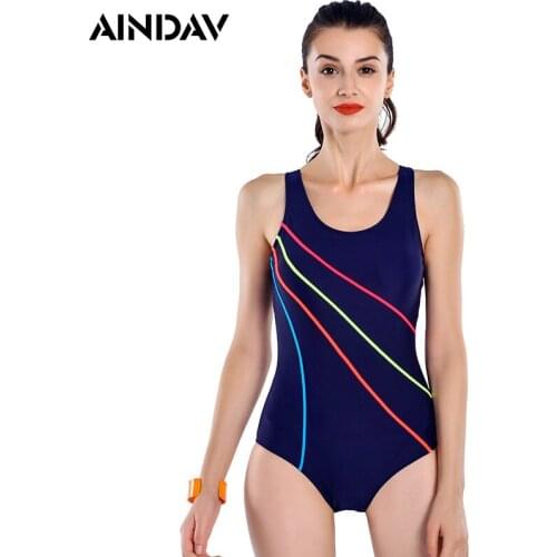 New Arrival Athlete Striped Bathing Suit Swimming Suit for Women One Piece Swimsuit Female Slim Racing Swimwear Padded Trikini