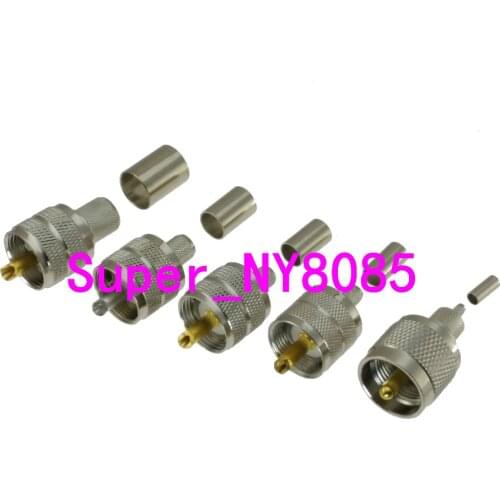 UHF PL259 Male Plug Crimp for RG174 RG316 LMR100 / RG58 RG142 LMR195 / RG8X LMR240/RG5 RG6 LMR300 / RG8 RG213 Cable RF Connector