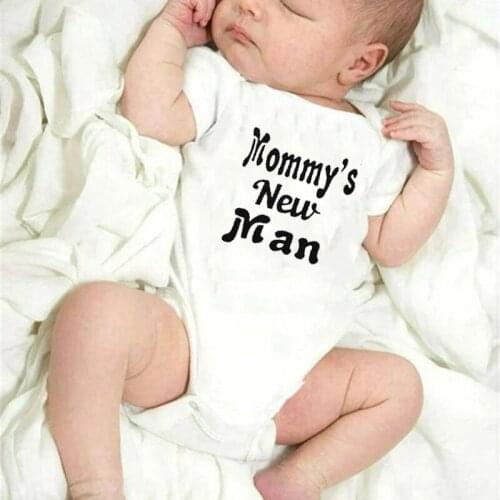 0-24M Mommys New Man Print Newborn Kids Baby Boys Girls Infant Short Sleeve Jumpsuit Bodysuit Clothes Outfits Gift for Mommy