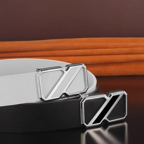 White belts men designer summer high quality Waist Strap for young cowboy cintos masculinos genuine leather 3.3cm wide