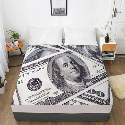 Luxury Elastic fitted sheet bed sheet With An Elastic Band Mattress Cover 150x200/160x200 Bed cover for home dollar grey