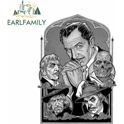 EARLFAMILY 13cm x 9.5cm for Vincent Price Decal Snowboard Motorcycle Helmet Waterproof Silhouette Car Stickers Vinyl Car Wrap