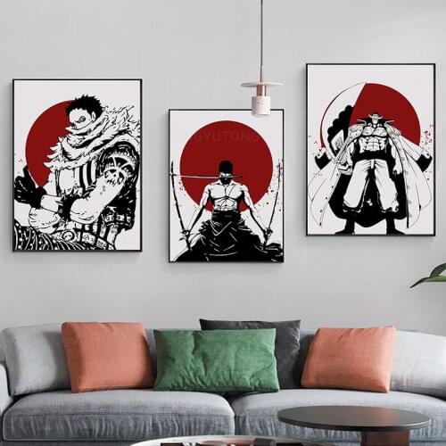 Prints Modern Home Pictures Wall Art Canvas Painting Modular One Piece Luffy Anime Poster Nordic Style Children Room Decoration