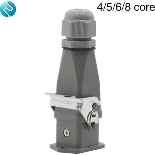 Heavy duty connector 4 core (3+1) 5 core (4 + 1) 6 core (5+1) 8 core (7+1) air plug 250V ha-005-2 top outlet waterproof hot runn