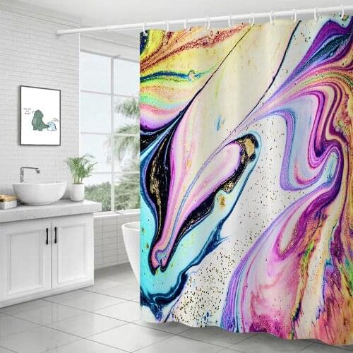 Waterproof Shower Curtains Marbling 3D Printed Modern Fabric Polyester Simple Design Bath Shower Screen Bathroom Accessories