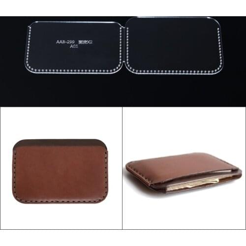 1 Set DIY Leather Card bag coin purse Sewing Pattern Acrylic Template Pattern Stencil Template 11*8*1.5cm