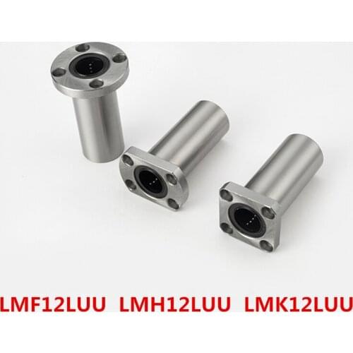 1pcs LMF12LUU LMK12LUU LMH12LUU 12x21x57mm Long Type Series Flange Coupling Linear Ball Motion Bearing For Rod shaft 12mm