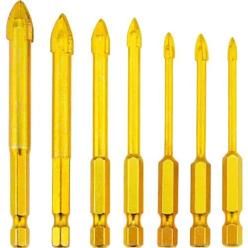 1Pcs hexagonal tile drill bit glass ceramic concrete hole opener carbide drill bit size 3/4/5/6/8/10/12MM power tool accessories