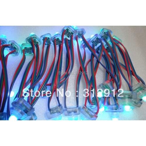 100nodes DC12V input WS2811 pixel node,IP68 rated;red-green-blue wire;epoxy resin filled