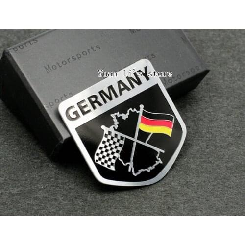 1X 3D Aluminum Germnay flag Car Badge Emblem Sport Tuning car emblem stick Car Styling