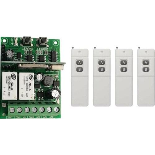 3000M Long Range Individual learning code DC9V 12V 24V 10A 2CH RF Wireless Remote Control Switch System Transmitter+Receiver