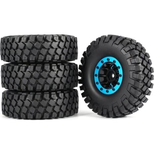 4pcs AUSTAR 6020 110mm 1.9in Rim Rubber Tyre Tires Beadlock Wheel Set for Axial SCX10 RC4WD D90 1/10 RC Crawler Car Model