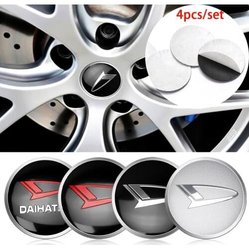 4pcs/set 56mm Car Wheel Center Hub Cap Badge Logo Emblem Decal Wheel Sticker Styling For daihatsu Car accessories