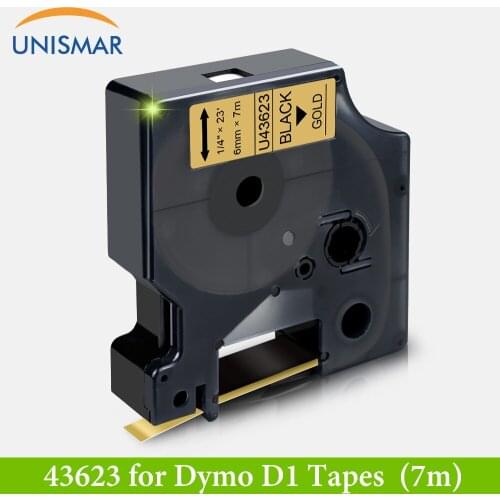 43623 Ribbon for DYMO DI Tapes Black on Gold 6mm 1/4" Labeling Tape Compatible DYMO Typerwiter LabelManager 160 280 Label Maker