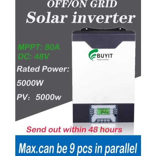 5000W 80A MPPT Parallel Inverter 48V 230VAC Pure Sine Wave Hybrid Inverter with parallel card