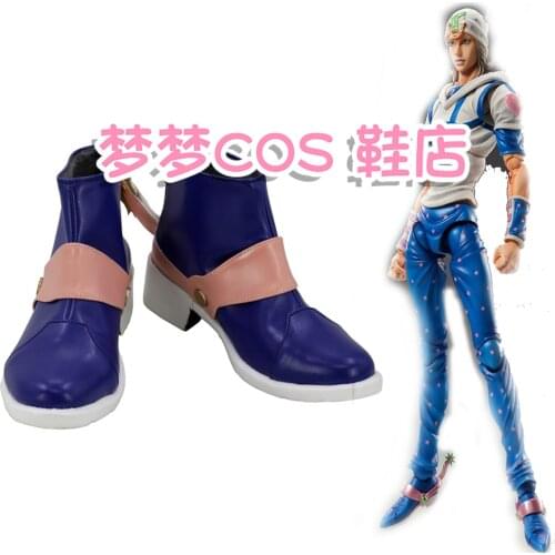 Anime JoJos Bizarre Adventure Johnny Joestar Cosplay Shoes Boots Custom Made Any size Custom Made