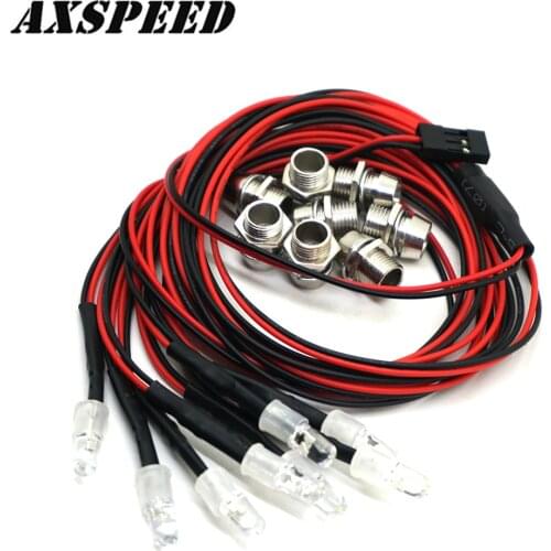 Free shipping Climbing car 8Leds LED Light Kit Headlight Taillight4 White 4 Red Leds HPI Lamp for 1/10 RC Car SCX10 Truck Crawl
