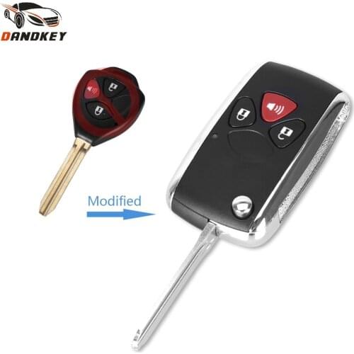 Dandkey 5X Modified Switchblade Key Remote Key Fob Keyless Entry Shell Case For Toyota RAV4 Yaris Venza Scion 3 Button key shell