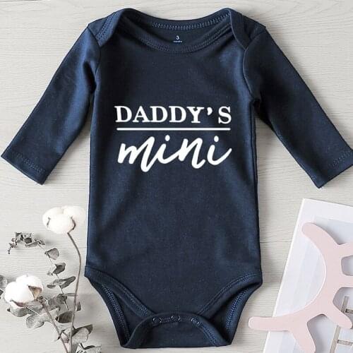 Baby Winter Bodysuits One Piece Toddler Onesie Daddy' Mini Prints Long Sleeve Kids' Things Boys Girls Infant Summer Jumpsuits