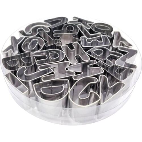Stainless Steel Alphabet Letter Cookie Cutters Mold Biscuit Number Cutter Set Cake Decorating Moulds Fondant Cutter Set