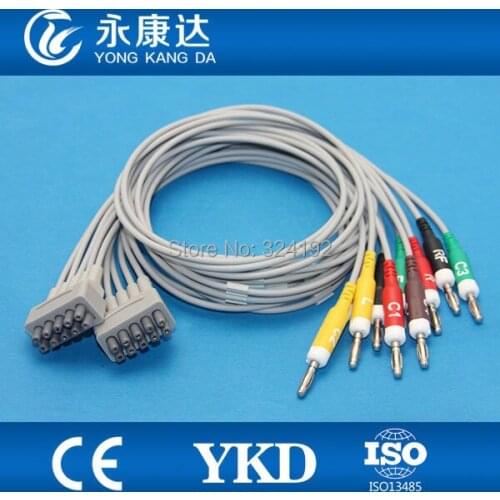 GE-Marqutte 10-lead EKG patient leads,Banana 4.0 plug IEC EKG leadwires,Free shipping