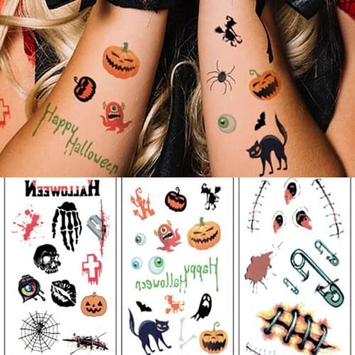 Halloween Tattoo Sticker for Children Facial Scar False Wound Scar Waterproof Tattoo Sticker