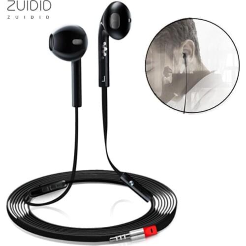 HIFI Stereo In-Ear Wire Control Headphone Flat Wire Tuning Noise Reduction Earphone For Sports Music Outdoor