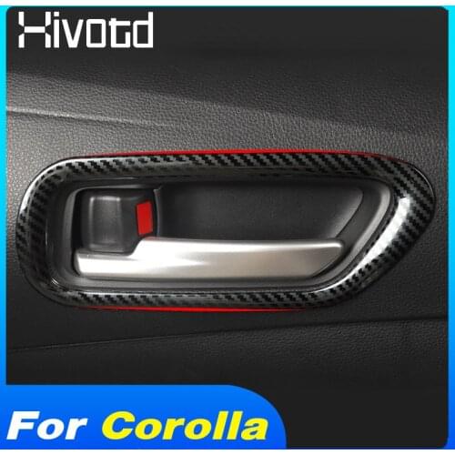 Hivotd Inner Door Handle Bowl Cover Frame Trim Interior Decoration Car Accessories Parts For Toyota Corolla Sedan 2019 2020 2021
