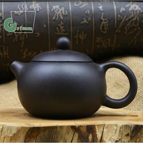 Huang Long Shan Rude Ore Dahongpao Pot Filter Xishi Teapot 150ml Wangguowang Handmade Dark Brown Purple Clay Gifts