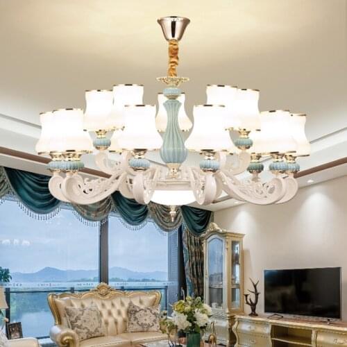 Nordic Bedroom Ceramic Chandelier Lighting Modern Household Living Room Decoration Chandelier New Hall Dining Room Hanging Lamps