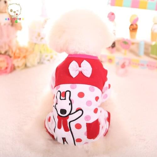 Pet Jumpsuit For Dogs Dog Clothes Spring Autumn Leisure Clothing Rabbit Print Puppy Costume 100% Cotton Pet Pajamas Housecoat