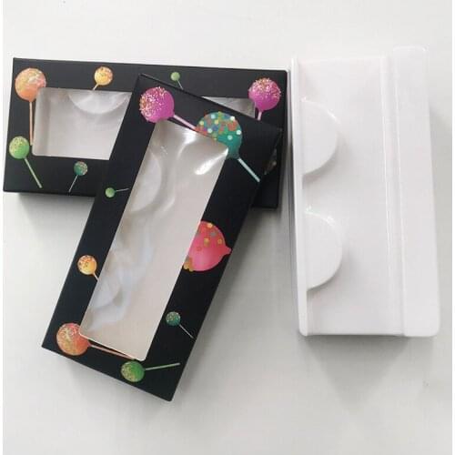 Mink lashes packing lashes box lollipop lashes box wholesale dramatic free trays
