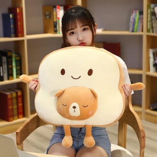 Creative Sliced Bread Plush Pillow Soft Bread Pillow Cute Soft Doll Cushion Stuffed Plush Toy for Children Baby Birthday Gift