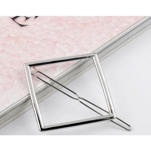 Fashion Geometric Square Rectangle Hairpins Hair Accessories Hairpin Word Clip Headwear Barrettes for Women Girls Simple Style