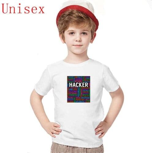 Fashion Custom Hacker Job Print TShirt Children Short Sleeve O Neck shirt 2020 Summer kids Tee Shirt tops for girls boys clothes
