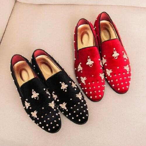 Top and Metal Toe Men Velvet Dress Shoes Italian Mens Dress Shoes Handmade Loafers Luxury Men Shoes Da36