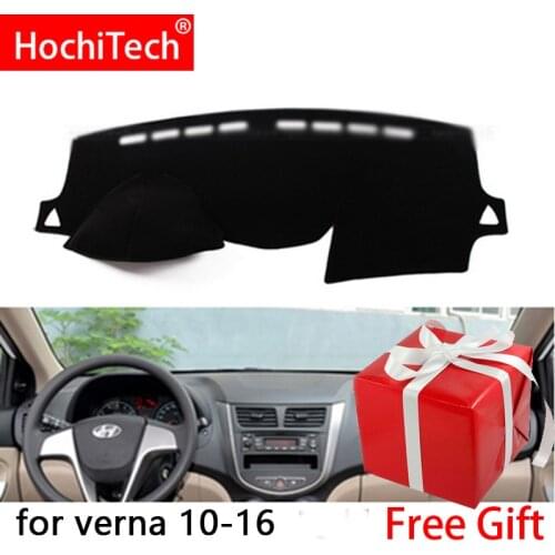 For Hyundai Solaris Verna 2012-2017 Right and Left Hand Drive Car Dashboard Covers Mat Shade Cushion Pad Carpets Accessories