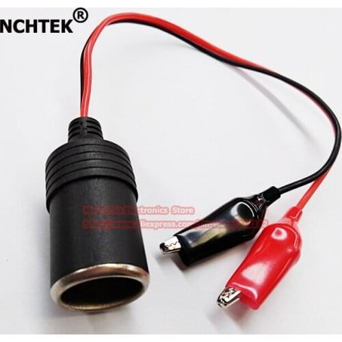 NCHTEK Car Cigarette Lighter Female Socket Plug to RED & Black Crocodile Clip Connector Cable/Free Shipping/10PCS